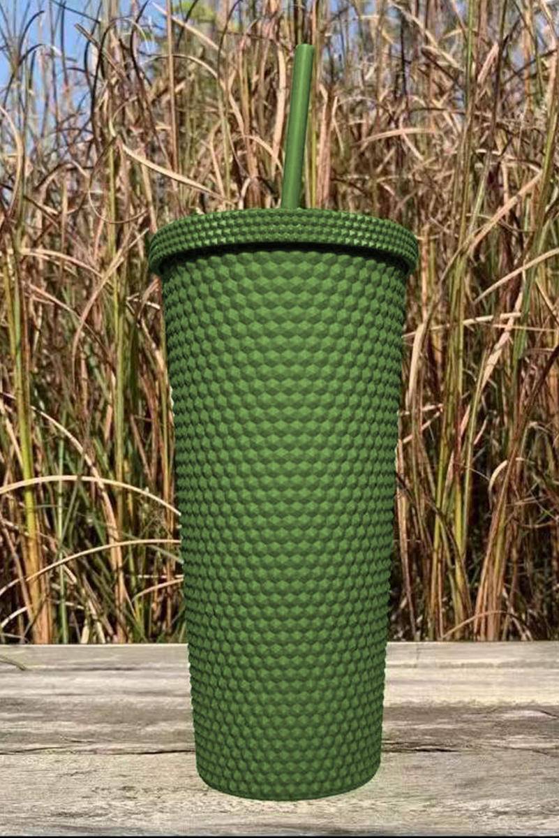 24Oz Reusable Matte Diamond Tumbler Cup