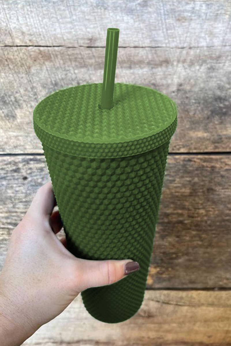 24Oz Reusable Matte Diamond Tumbler Cup