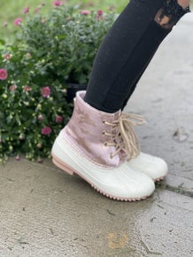 Rose Gold Pink Duck Boots