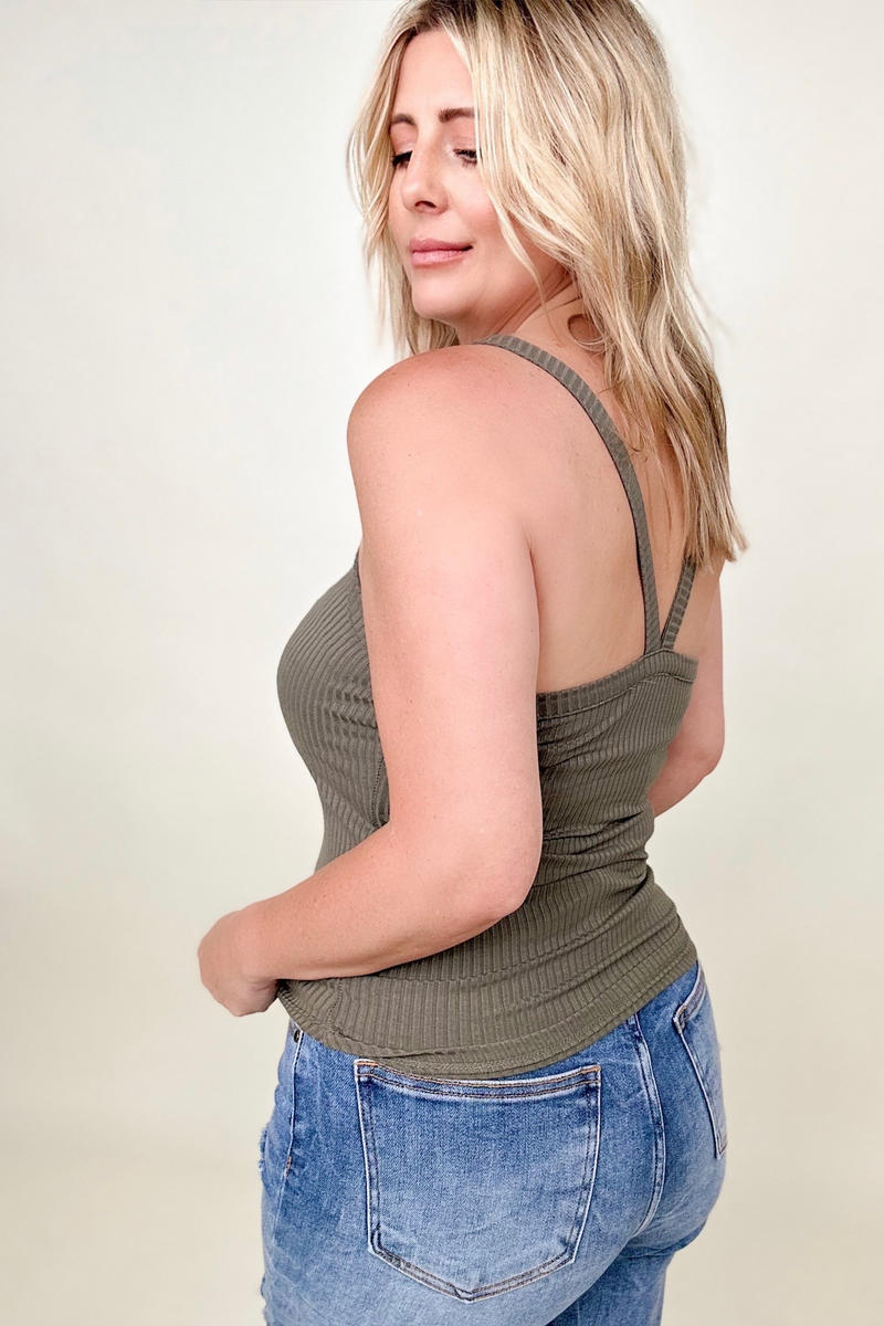 Zenana Ribbed Crop Cami