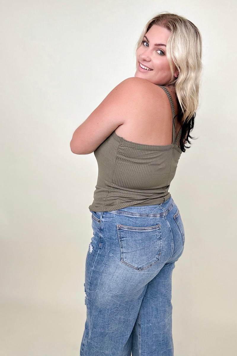Zenana Ribbed Crop Cami