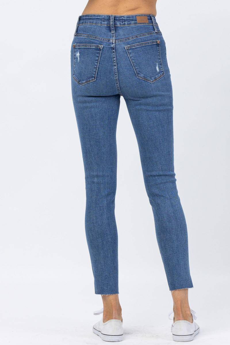 Judy Blue High Waist Dandelion Embroidery Skinny Jeans