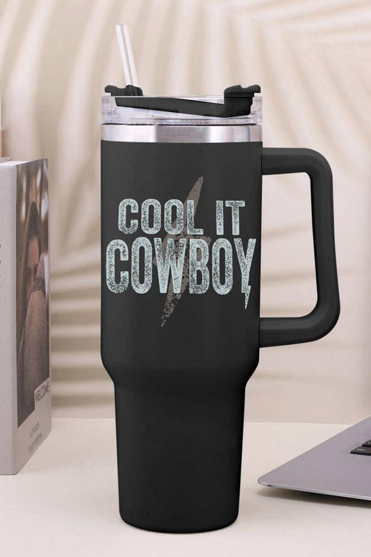 40Oz COOL IT COWBOY Lightning Print Stainless Steel Insulate Tumbler