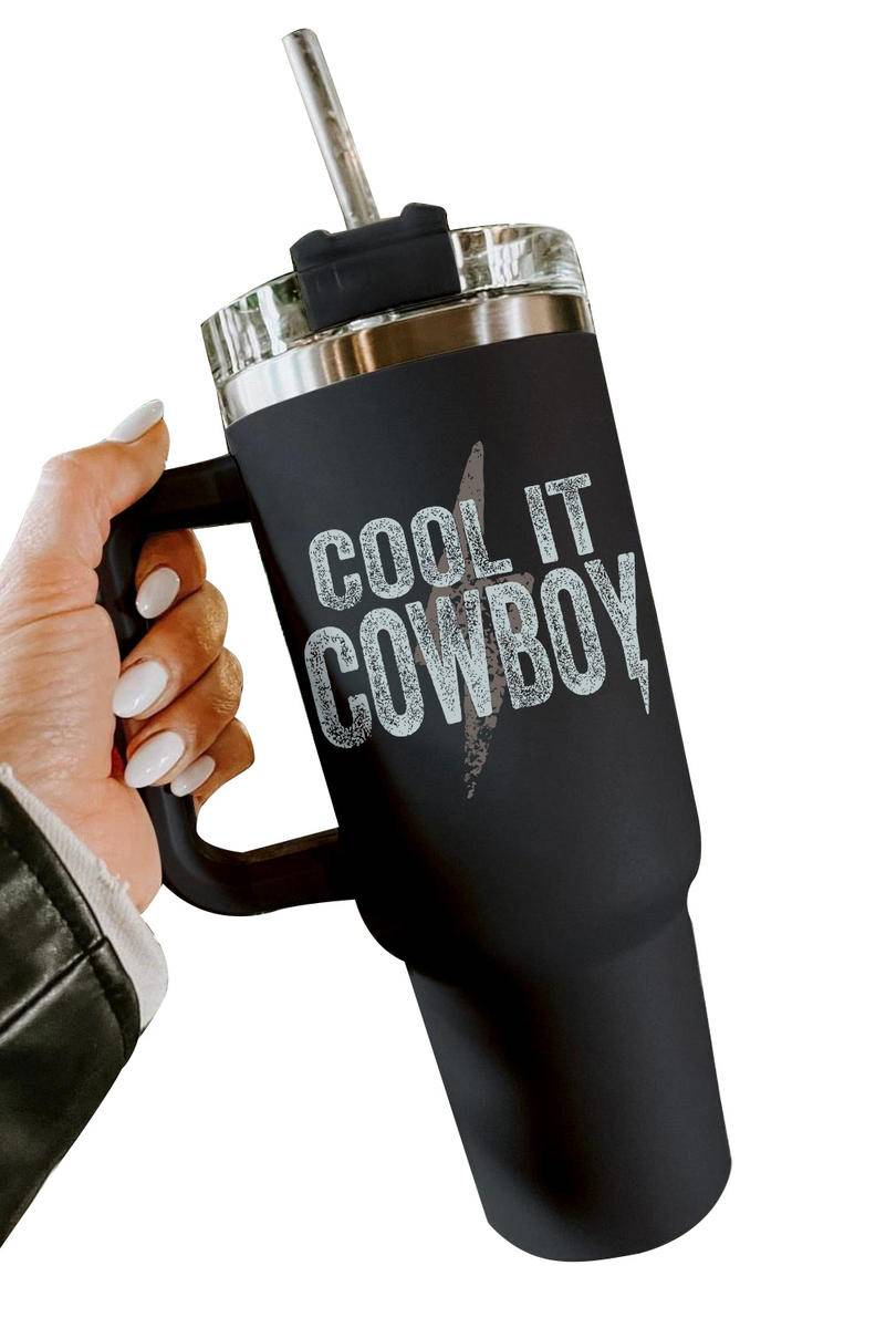 40Oz COOL IT COWBOY Lightning Print Stainless Steel Insulate Tumbler